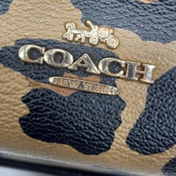 Authentic COACH Coated Canvas & Leather Charlie Leopard Print - Picture 6 of 7